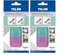 MILAN Blíster afilaborra COMPACT Sunset lila + 2 gomas de recambio, BYM10451 (Paquete de 2)