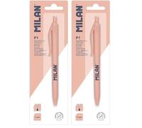 MILAN® Blíster bolígrafo P1 tinta azul, 430 since 1918, rosa (Paquete de 2)