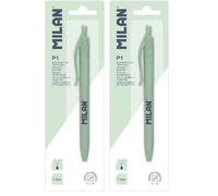 MILAN® Blíster bolígrafo P1 tinta azul, 430 since 1918, verde (Paquete de 2)
