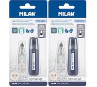 MILAN Blíster cinta correctora 5 mm x 6 m 1 recambio, serie 1918, azul marino, BWM10478B (Paquete de 2)