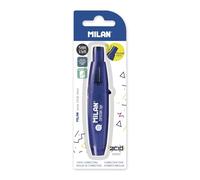 MILAN Blíster cinta correctora con pulsador 5 mm x 6 m serie Acid, azul