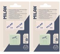 MILAN Blister goma School 430 con goma de recambio, blanco (Paquete de 2)