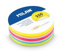 MILAN® Bloc 250 notas adhesivas removibles redondas, colores neón Ø 67mm