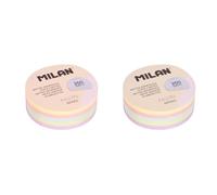 MILAN® Bloc 250 notas adhesivas removibles redondas, colores pastel Ø 67mm (Paquete de 2)