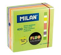MILAN Bloc de notas adhesivas 400 colores Fluo 76 x 76 mm