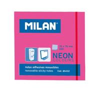 Milan bloc de 100 notas adhesivas - removibles - 76mm x 76mm - color rosa neon