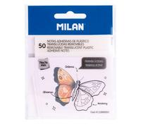 Milan Bloc Notas Adhesivas Plástico Translúcidas 76x76 mm 50 Hojas
