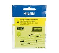 Milan Bloc Notas Adhesivas Removibles Plástico Translúcidas Amarillo Fluorescente 76x76 mm 50 Hojas