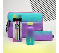 MILAN® botella isotérmica 354 ml + funda portátil + estuche + lápices de colores, serie Sunset