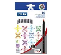 MILAN Rotuladores Pincel Brush – Punta 0,5–4 mm – Tinta base agua – Caja 10 Colores