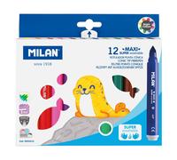 MILAN Caja 12 Rotuladores super lavables MAXI
