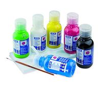 MILAN Caja 6 botellas de témpera de colores 125 ml con pincel, Blanco