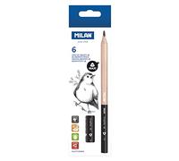 MILAN® Caja 6 lápices de grafito 6B MAXI triangulares MILAN