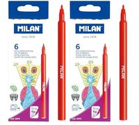 MILAN Caja 6 rotuladores punta fina (Paquete de 2)