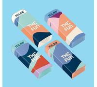MILAN Caja expositora 20 gomas de borrar de miga de pan flexible 320 – Serie The Fun (funda de cartón)