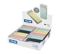 Milan Silver Display Box 20 Nata® Erasers Series (with Carton Sleeve And Wrapped) Transparente Niños
