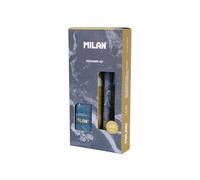MILAN Caja regalo Serie Lava Bolígrafo P1 Portaminas PL1 0,5 mm HB Afilaborra CAPSULE Azul