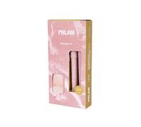 MILAN Caja regalo Serie Lava – Bolígrafo P1, Portaminas PL1 0,5 mm HB, Afilaborra CAPSULE Rosa