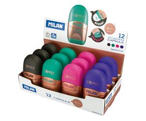Milan capsule copper expositor de 12 afilaborras - cuchilla de acero -