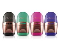 MILAN Expositor Capsule Copper – 12 afilaborras con cuchilla de acero