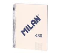 Milán Cuaderno A4 Colección 430 since 1918 Espiral Tapa Dura Cuadriculado 5x5mm Beige 80 Hojas Papel 95gr/m² Microperforado Fabricado en España