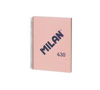 MILAN® Cuaderno A4 Colección 430 desde 1918 – Espiral, tapa dura, 80 hojas 95 g/m² – Rosa