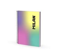 MILAN Cuaderno A4 con espiral y tapa dura, papel a líneas, 120 hojas