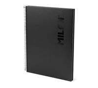 MILAN® Cuaderno A4 con espiral y tapa dura, papel cuadriculado, 80 hojas de 95gr/m², colección Shadow negro