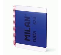 MILAN® Cuaderno A4 con espiral y tapa dura, papel cuadriculado, 80 hojas MILAN nata®, azul