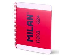 MILAN® Cuaderno A4 con espiral y tapa dura, papel cuadriculado, 80 hojas MILAN nata®, rosa