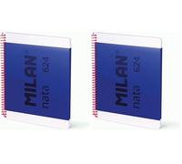 MILAN® Cuaderno A4 con espiral y tapa dura, papel cuadriculado, 80 hojas nata®, azul (Paquete de 2)