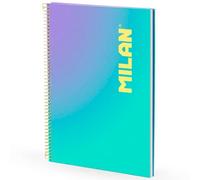 Milan® cuaderno a4 con espiral y tapa dura, papel cuadriculado, 90 ho