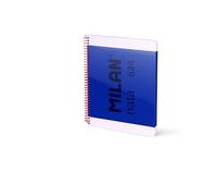 MILAN® Cuaderno A4 con espiral y tapa dura, papel pautado a líneas, 80 hojas MILAN nata®, azul
