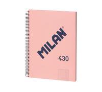 MILAN Cuaderno A4 Serie 1918 – Tapa dura, cuadrícula 5x5mm, 80 hojas 95 g/m² Rosa