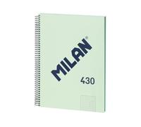 MILAN® Cuaderno A4 con tapa dura, cuadrícula 5x5mm, 80 hojas, papel de 95 gr/m², serie 1918, verde