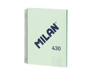 MILAN® Cuaderno A4 con tapa dura, cuadrícula 5x5mm, 80 hojas, papel de 95 gr/m², serie 1918, verde