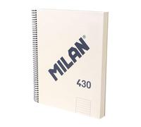 MILAN® Cuaderno A4 con tapa dura, papel a líneas (7 mm), 120 hojas de 95 gr/m², colección goma MILAN 430, beige