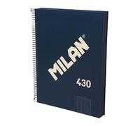 MILAN® Cuaderno A4 tapa dura MILAN 430 – papel cuadriculado 5x5 mm, 120 hojas 95 g/m², azul