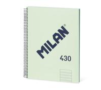 MILAN® Cuaderno A4 con tapa dura, pauta doble 3,5 mm, 80 hojas de 95 gr/m², 430 since 1918, verde