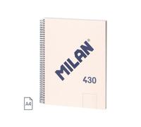Milan Cuaderno A4 · Espiral Tapa Dura · 80 Hojas 95gr · Colección 430 Since 1918 · Beige