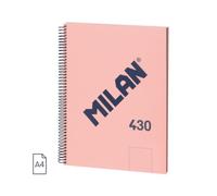 Milan Cuaderno A4 · Espiral Tapa Dura · 80 Hojas 95gr · Rosa Colección 430 Since 1918