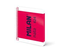 MILAN® Cuaderno A5 con espiral y tapa dura, papel cuadriculado, 80 hojas de 95 gr/m², colección MILAN nata®, rosa