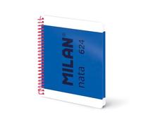 MILAN® Cuaderno A5 con espiral y tapa dura, papel pautado a líneas, 80 hojas de 95 gr/m², colección MILAN nata®, azul