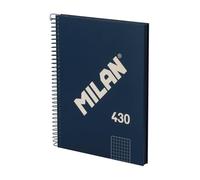 MILAN® Cuaderno A5 con tapa dura, cuadrícula 5 x 5 mm, 80 hojas de 95 gr/m², colección MILAN 430, azul
