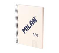 MILAN® Cuaderno A5 con tapa dura, cuadrícula 5 x 5 mm, 80 hojas de 95 gr/m², colección MILAN 430, beige