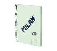 MILAN® Cuaderno A5 con tapa dura, cuadrícula 5 x 5 mm, 80 hojas de 95 gr/m², colección MILAN 430, verde