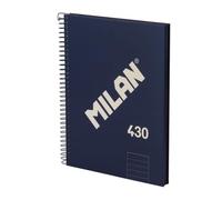 MILAN® Cuaderno A5 con tapa dura, papel a líneas (7 mm), 80 hojas de 95 gr/m², colección MILAN 430, azul
