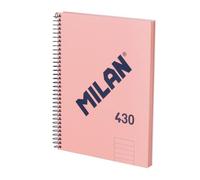 MILAN® Cuaderno A5 con tapa dura, papel a líneas (7 mm), 80 hojas de 95 gr/m², colección MILAN 430, rosa