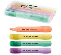MILAN ESTUCHE CON 4 MARCADORES PASTEL SWAY SUGAR AMARILLO/TURQUESA/NARANJA/LILA PUNTA BISELADA 2-4MM