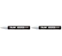 Milan- Fluoglass Gomas de Borrar, sólido, Color Blanco, pequeño (MBWM10385) (Paquete de 2)